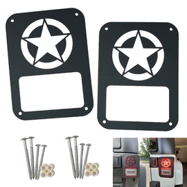 Paquete de 2 protectores de luz trasera compatibles con Jeep Wrangler JL JK 2007-2018, protector de luz (estrella)