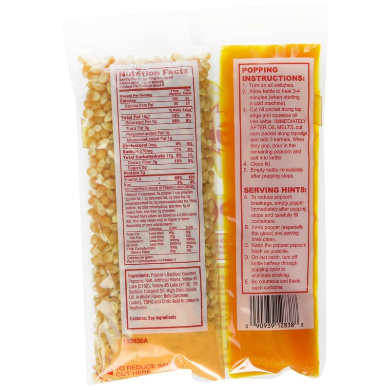 Gold Medal Products Co 24Ct Coconut Oil Kit 2838 Popcorn