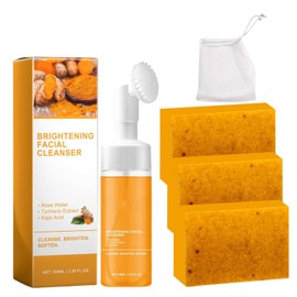 Inalsion Turmeric Wash and Care Two PieceSet, Turmeric Facial Cleanser, Turmeric Wash and Care 2 Pc Set, Turmeric Facial Cleanser & Turmeric Soap Combo