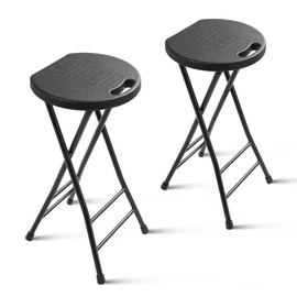 COOZMENT 24-Inch Folding Stool with Handle, Folding Bar Stool with Non-Slip Feet,Folding Chair,Indoor and Outdoor Foldable Stool for Adults,550 lbs Capacity,Kitchen,Game Room(13"×11.5"×24")