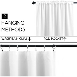 KOUFALL Short Curtains 24 x 36 Inch Length for Kitchen,White Blackout Curtains for Bedroom 2 Panels Set