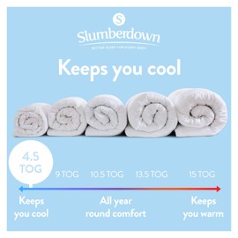 Slumberdown Cool Summer Nights Single Duvet - 4.5 Tog Lightweight Cooler Quilt for Night Sweats - Soft Touch Cover, Hypoallergenic, Machine Washable, UK Standard Size (135cm x 200cm)