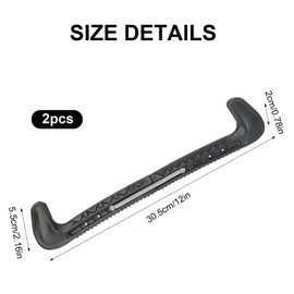 DELAESI Ice Skate Guards 1 Pair Ice Hockey Blade Guards Adjustable Ice Skate Blade Covers Sports Hard Skate Guards for Kids Adults Figure Skates (Black)