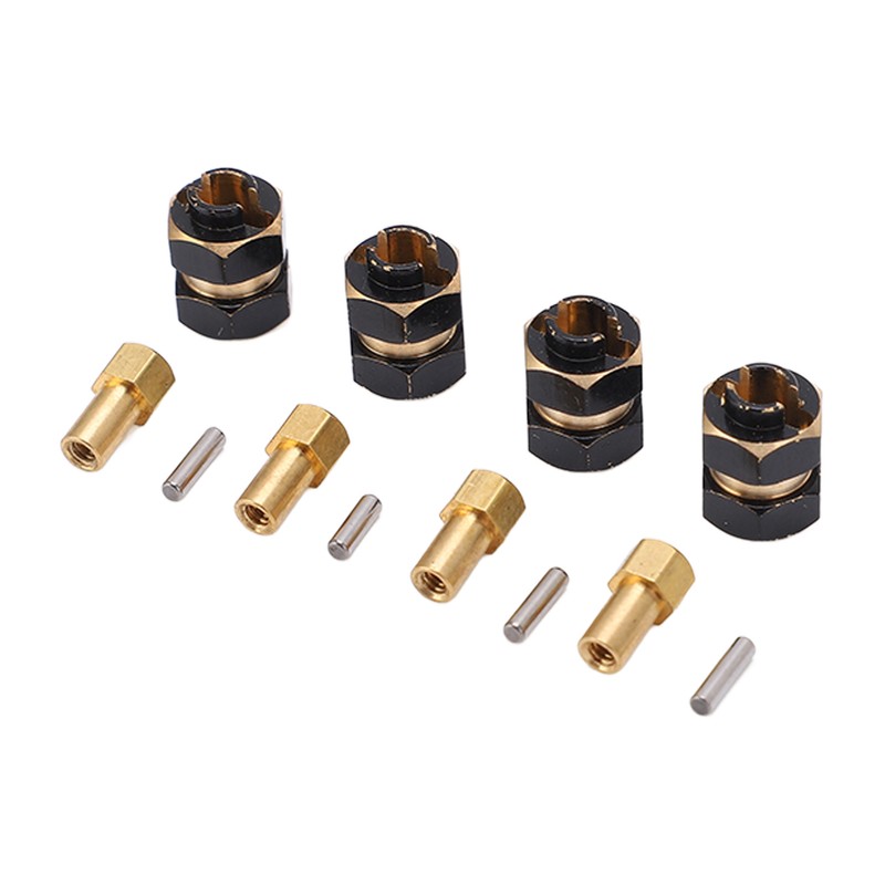 4PCS 4mm Widen Brass Wheel Hex Extended Adapter for Axial