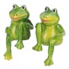 Pack of 2 Green Resin Frogs Statue Beautiful Indoor Outdoor