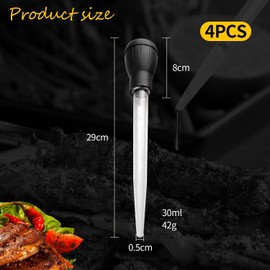 4-Piece Grill Dripper Large Pipette Large Syringe Cooking Dripper Turkey Watering Set Turkey Pouring Set