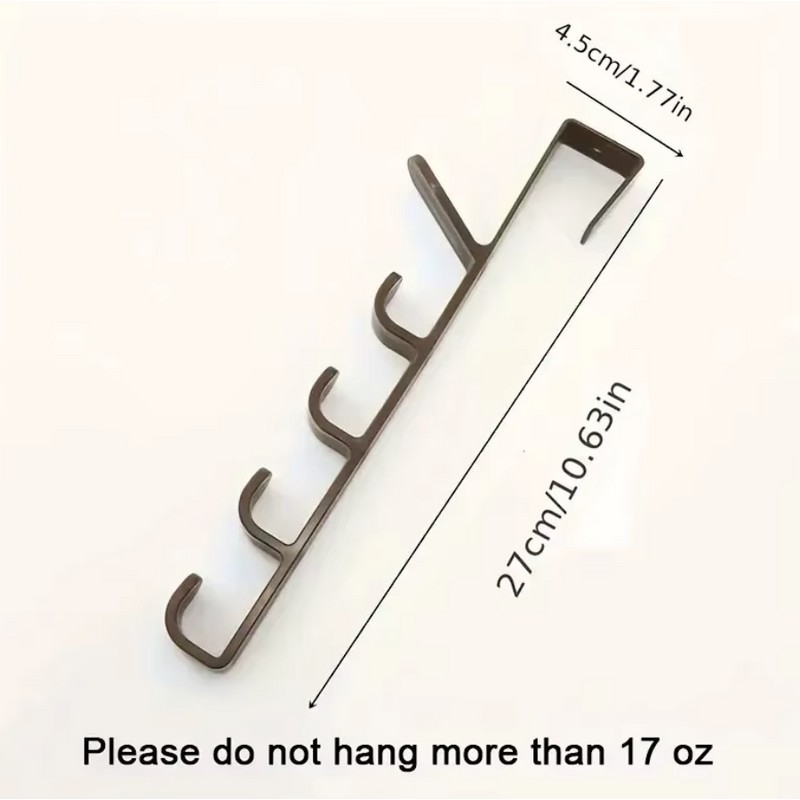 Over the Door Clothes Hanger Rack – 5-Hook Plastic Storage