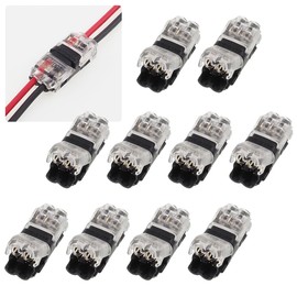 SEEK products Wiring Connectors, 10 Pieces, One-Touch Wiring Connectors, 2 Pins, Double Straight, No Need for Bumping, Easy Quick Wiring, For Cars, Motorcycles (Straight Type)