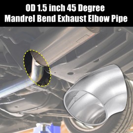 X AUTOHAUX 2pcs OD 1.5" 45 Degree Stainless Steel Bend Tube Exhaust Elbow Pipe
