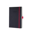 Sigel Hardcover Graph Notebook with Stylish Red Elastic Closure, Black,