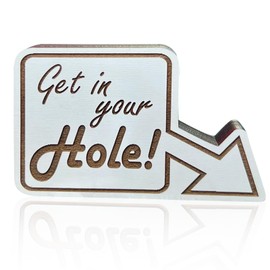 8 Ball Pocket Marker - Right Fu*King Here, Funny Wooden Pool Table Decoration Sign Golf Ball Marker, Billiards Game Accessories Gag Gifts for Men Adult, Mark Your Pocket (Get in Your Hole)