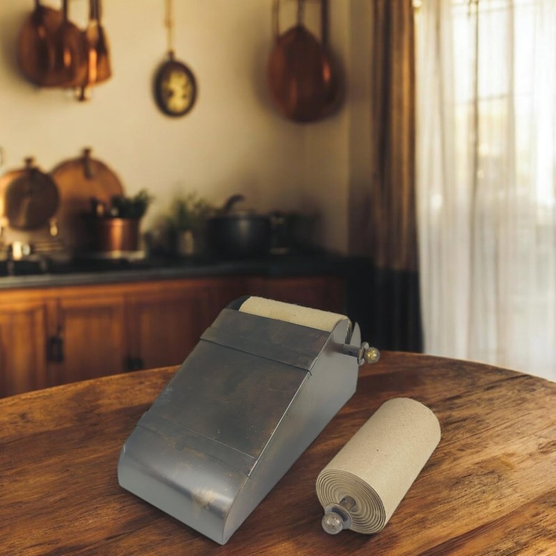 FTWDesign Retro Notizrollenhalter aus Metall - 15m Notizblock mit Ersatzrolle