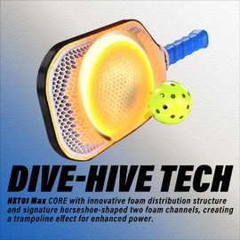 AMA SPORT Carbon Fiber Pickleball Paddles USAPA Approved 16mm Pickleball Paddle Friction Textured Surface Thermoformed Pickleball Racket with Propulsion PP Honeycomb Core (NXT 01 MAX-Blue)