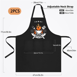 JINGTOPS 2 Stück kochschürze Männer, Grill Schürzen mit Taschen, Wasserdichte Küchenschürze Grillschürze Lustig Herren, Grillzubehör, Geschenke 30/40/50/60/70 Geburtstag Mann,Vatertag