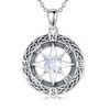 OUTANG Apr Birthstone Compass Necklace for Women 925 Sterling Silver