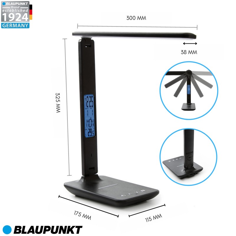 Blaupunkt LED Desk Lamp with Wireless Charger - USB Charging
