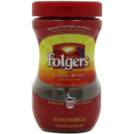 Folgers Classic Roast INSTANT COFFEE CRYSTALS 8oz (4 Pack)