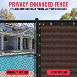 SEALTECH Ultra Heavy Duty 200 GSM Privacy Fence Screen – Non-Recycled Polyethylene Mesh Shade Net with Bindings & Rustproof Grommets - 90% + Blockage Includes Cable Zip Ties. (Brown 5'X40')