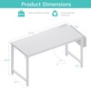 Lufeiya White Computer Desk with Power Outlet, 47 inch Teen