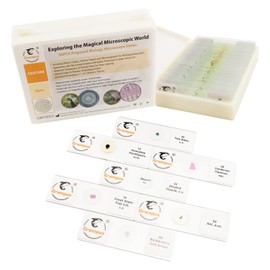 30 Prepared Microscope Slides with Specimens for Kids Students - Animals Plants Insects Microorganism, for Biological Science Lab, Children's Science Education, Homeschool