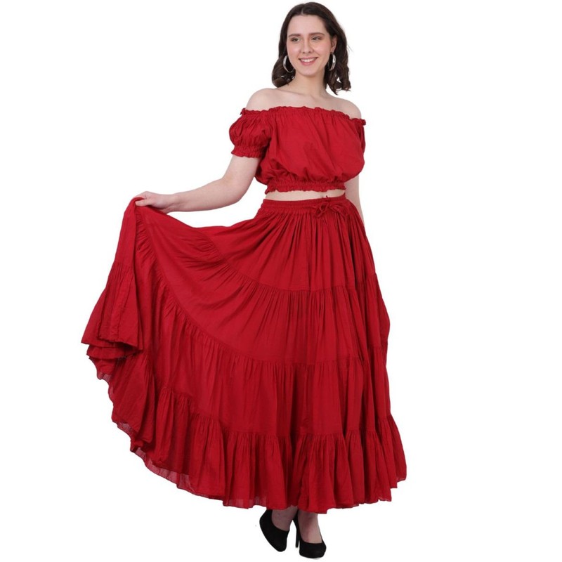 Wevez - Falda de algodón de color liso para mujer,