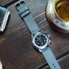 BARTON WATCH BANDS 18mm Smoke Grey - Two-piece NATO® Style Ballistic Nylon Watch Straps