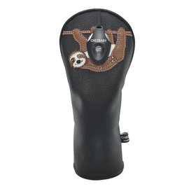 Sloth Golf Club Covers Headcovers PU Leather Animal for Driver Fairway Woods Hybrid Protector with Interchangeable Number Tag (Hydrid)