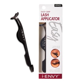 iENVY by Kiss Lash Applicator Tool, DIY Fales Eyelashes Extension Tweezers, Ease of Use & Grip, Fake Cluster Strip Lashes Remover Clip Tweezers Nipper (Black)