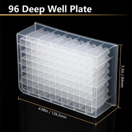 PER4MANCE 96 Deep Well Plate - Sterile 2.2 mL V-Bottom Square Well, Deep Well Plate Made of Polypropylene, Pack of 5 Deep Well Plate