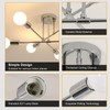 Comely Modern 6-Light Sputnik Chandelier Ceiling Lights, Adjustable Semi-Flush Mount