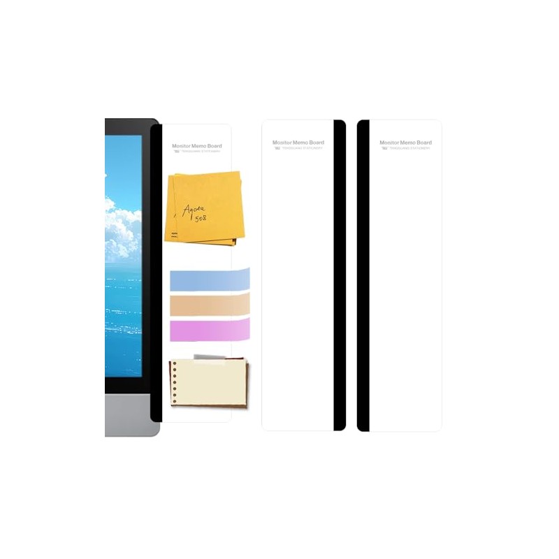 2PCS Monitor Memo Board, Acrylic Sticky Note for Computer Screens,Transparent