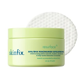 Skinfix AHA/BHA Niacinamide Exfoliating Pads - 60 Pads - Visibly Reduces Discoloration, Removes Dead Skin, Releases Ingrown Hairs & Unclogs Pores with Lactic Acid - Vegan, Cruelty Free