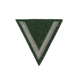 German WW2 Gefreiter sleeve chevron. Matt Aluminum tress on field grey