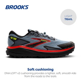 Brooks Men’s Divide 5 Trail Running Shoe - Citadel/Ebony/Lime - 11 Medium