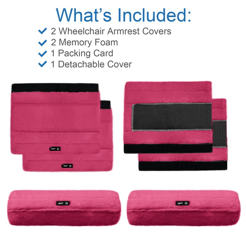 SPRING SEAON Wheelchair Armrest Covers 2 Pack Soft Memory Foam