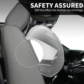 FLORICH Universal Seat Covers, Luxury Car Seat Cover, Nappa Leather Seat Cover for Car Trucks SUV Sedans Vans Most 5 Seat Vehicles (2 Seat, Gary&Black)