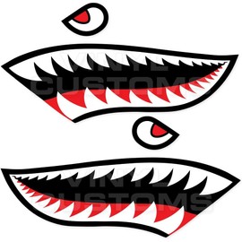 Flying Tigers P-40 Warhawk Shark Teeth Hobby Sticker Set (24" INCHES)
