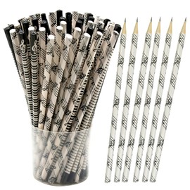 Lopenle 24PCS Music Pencils with Musical Instruments Patterns - HB Wooden Pencils for School Teachers and Artists