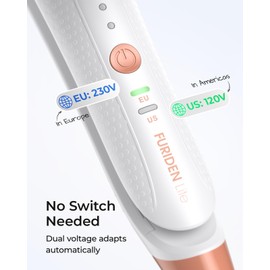 FURIDEN Lite Dual-Voltage Curling Iron: 110V-240V 1 1/2 inch Ceramic Wide Barrel 2-in-1 Curling Iron for Women - Europe Travel for Long/Medium Hair Brandied Melon