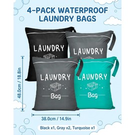 4 Piezas Bolsas Para Ropa Mojada, Bolsa Para Ropa Mojada De Natacion, Separacion Humedo y Seco Ideal Para Viajes, Gimnasio y Piscina, Fabricadas En Tela Oxford Resistente, Verde, Gris y Negro