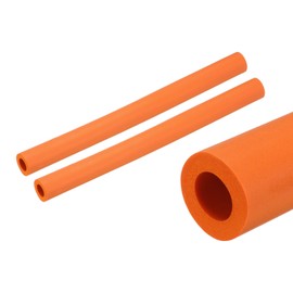 uxcell 2pcs 10" Pipe Insulation Tube 1/2 Inch(12mm) ID 7/8 Inch(22mm) OD Foam Tubing for Handle Grip Support, Orange