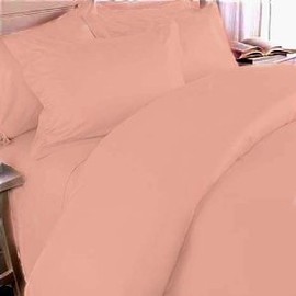 Grandeur Linens 600 Thread Count Four (4) Piece Full Size Pink Solid Bed Sheet Set, 100% Egyptian Cotton, Deep Pocket