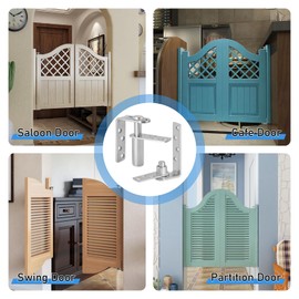 Fenghome Door Pivot Hinges, 304 Stainless Steel Swinging Door Hinge, Self-Return Cafe Door Hinges, Heavy Duty Swinging Door Hardware Self Closing Hinges for Swing Doors, Bar Doors (Silver)