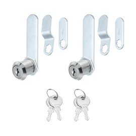 PATIKIL 3/4" Cerraduras de Gabinete con Llaves 2 Juegos Cerraduras de Cilindro de Leva de Aleación de Zinc para Gabinete de RV Cajón de RV Puerta de Almacenamiento Plateado