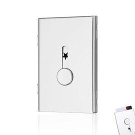 JINGEGECOME Business Card Organizer Fit 28 Name Credit Aluminum Alloy Slide out Design Name Card Case Portable Business Holder Wallet Pocket for Men Women (Silver)