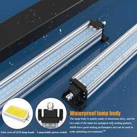 Led Industrial Machine Tube Light, IP66 Waterproof Explosionproof Work Lamp 20.5" 14W for CNC Internal, 110V to 220V Universal