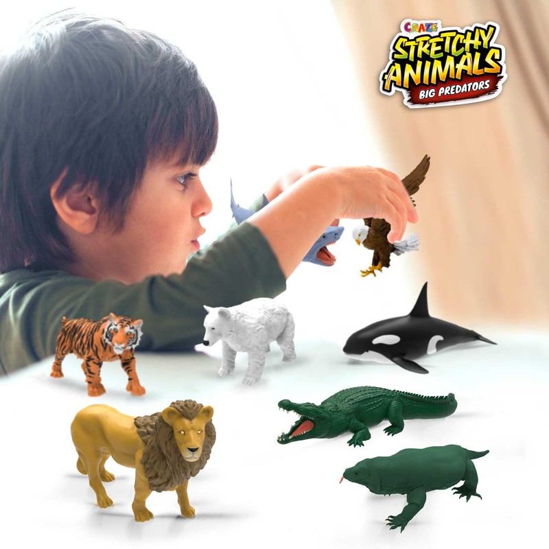 CRAZE Stretchy Animals Big Predators - Super Stretchy Animal Figures,
