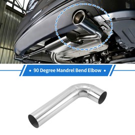 Motoforti 2.5" OD 90 Degree Mandrel Bend Elbow 2.5 Anch Exhaust Tube Piping 11.8 Inch Length Surface Polishing l Extended Pipe for Welding Stair Handrail HVAC