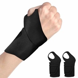 Lumbor37 Muñequeras de Soporte, 2Pack Muñequera Deportivas, Deportivas Transpirable, Brinda Soporte para Muñeca para Gimnasio y Levantamiento de Pesas（Negro）