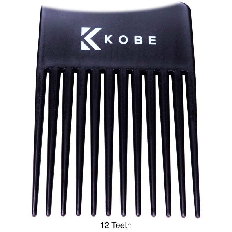 Kobe Professional Afro Comb - Durable Black Fully Plastic Parting